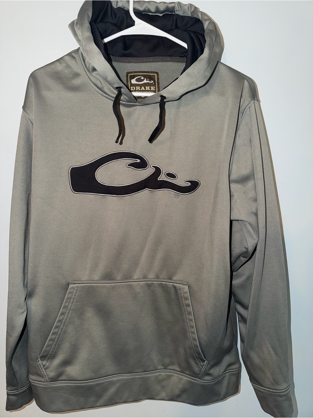 Drake Hooded Pullover Sweatshirt in Gray with Black Logo